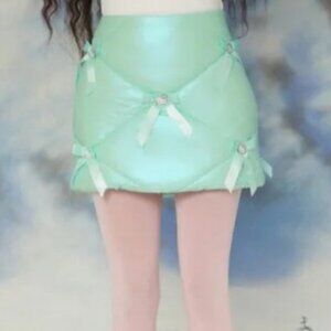 Hello Kitty Aqua Mint Green Quilted skirt forever21 collab Holly Madison